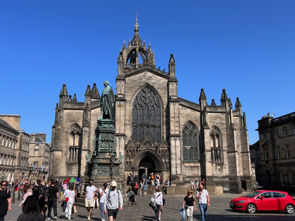 Outside of St Giles Cathedral Edinburgh Scotland